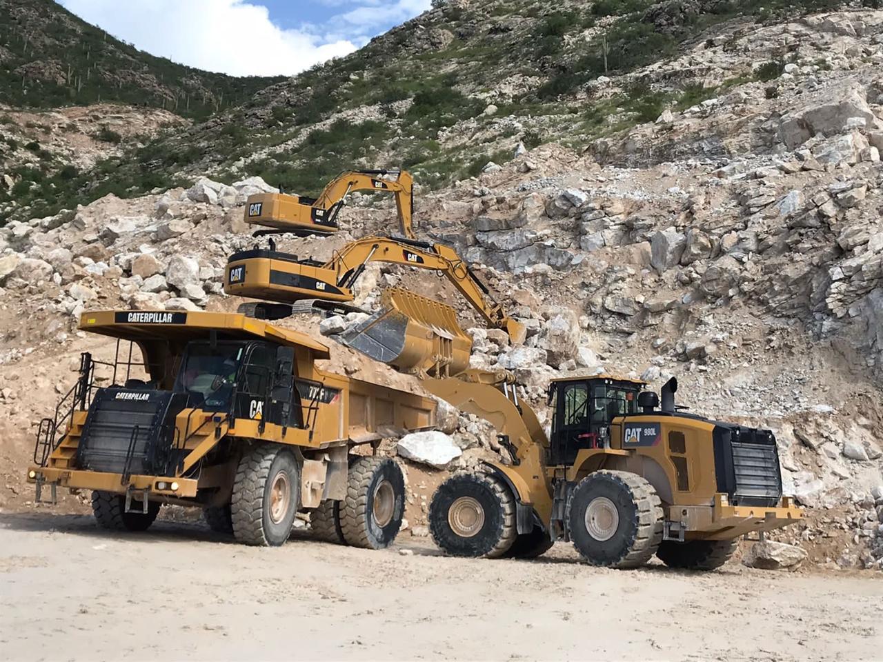 CAT excavator and fleet