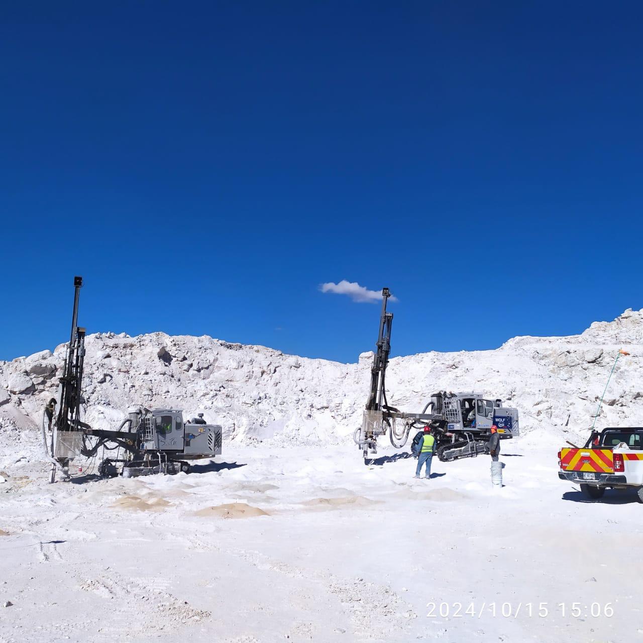 Drill rigs in operation