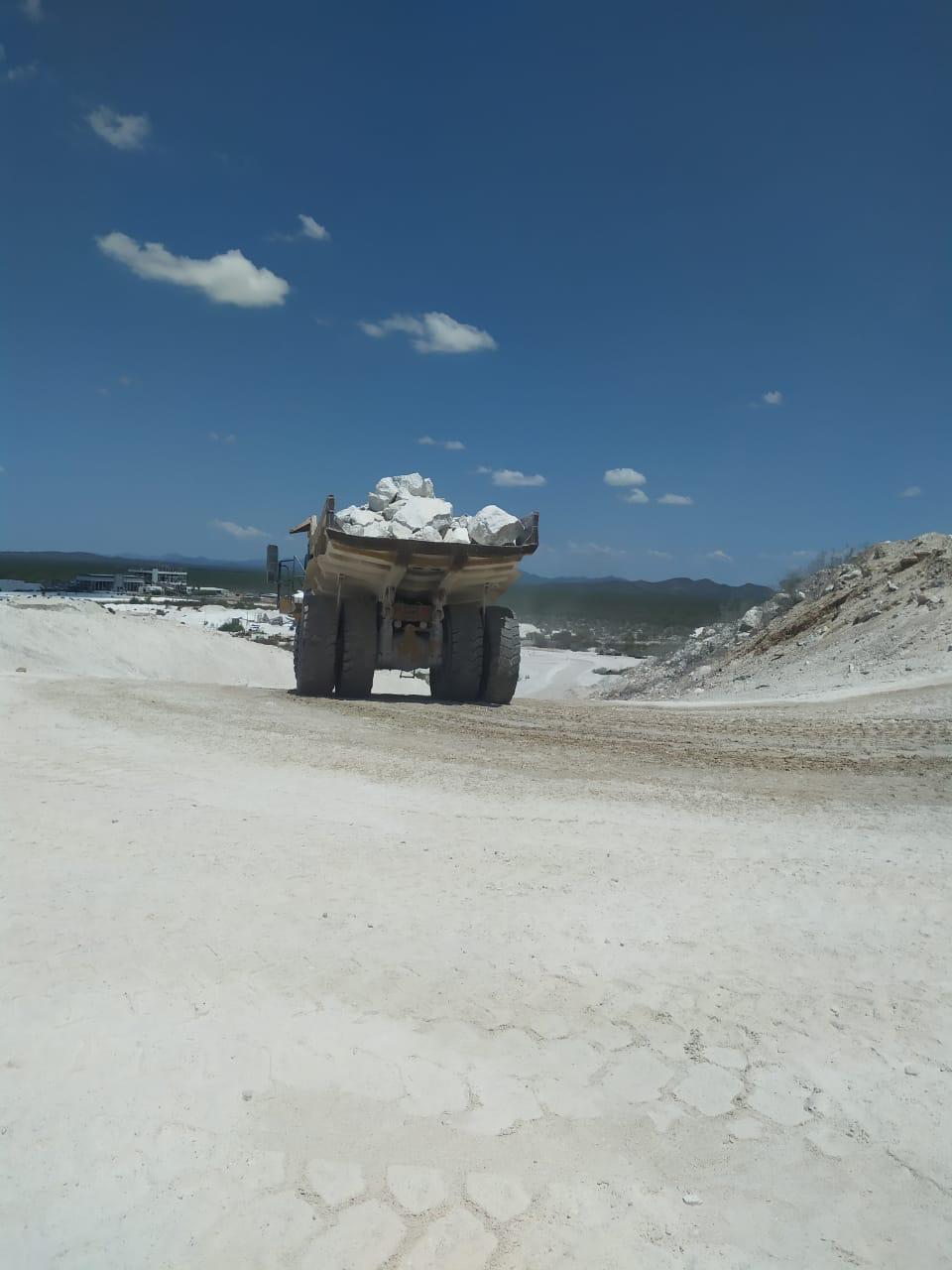 Dump truck on haul road